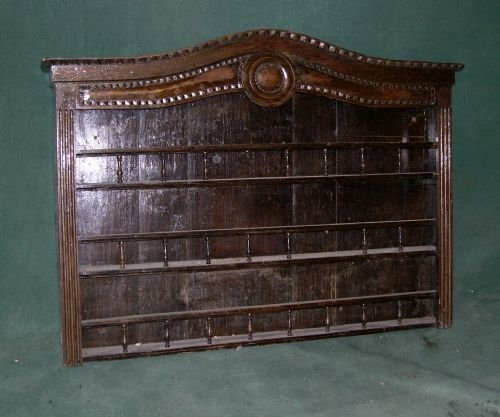 18th Cent Oak Plate Rack